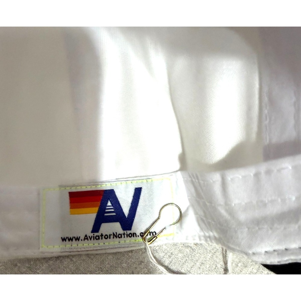 Aviator Nation Black & White LOGO RAINBOW VINTAGE LOW RISE TWILL TRUCKER HAT NWT - Picture 9 of 9